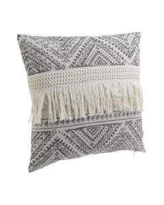 Black Cream Fabric Cushion (40 cm)