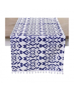 White Blue Fabric Runner (140 cm)