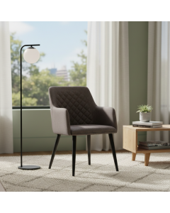 Contemporary Brown Fabric Metal Chair (80cm)