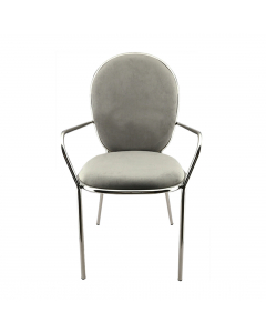 Metallic Grey Velvet Chair (90cm)