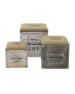 Wooden Storage Stool 3 Colors (45cm)