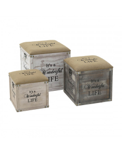 Wooden Storage Stool 3 Colors (28cm)