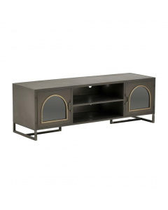Dark Grey Golden Metal TV Stand