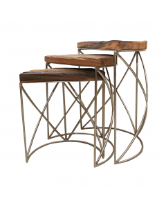 Natural Wooden Metallic Table (60 cm)