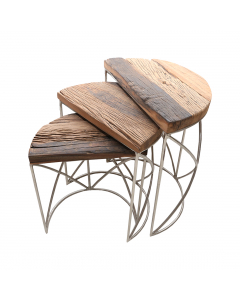 Natural Wooden Metallic Table (60 cm)