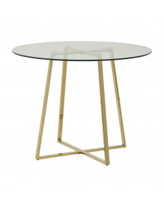Golden Clear Metal Glass Table