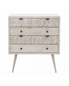 Brown Wooden 4 Drawer Chest (90 cm)