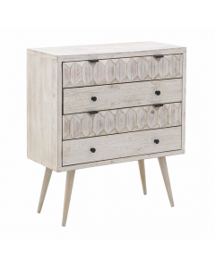 Brown Wooden 4 Drawer Chest (90 cm)