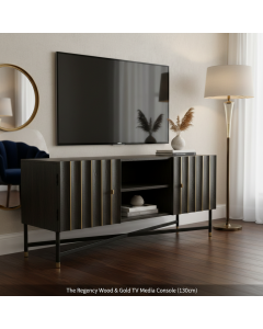 Regency Wood And Gold TV Media Console (130 cm)