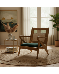 Green Velvet Armchair (80cm)