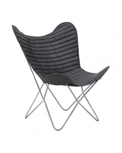 Black Leather Metallic Chair (92 cm)