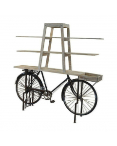 Natural Antique Black Bicycle Bookcase Shelf (190 cm)