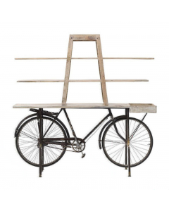 Natural Antique Black Bicycle Bookcase Shelf (190 cm)