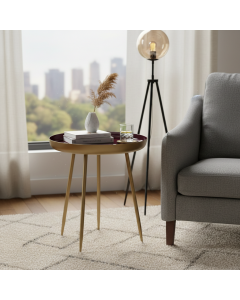 Burgundy Red Metallic Table (55 cm)