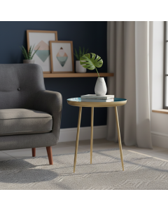 Turquoise Metallic Enamel Table (55 cm)