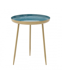 Turquoise Metallic Enamel Table (55 cm)