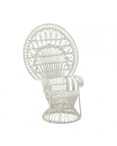 White Rattan Peacock Armchair