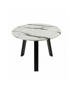 Black And White Marble Look Wood Table (60 cm)