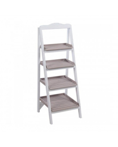 White Wooden Metal Ladder Shelf