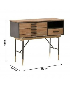 Natural Wood And Metal Cabinet (110 cm)
