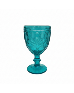 Blue Water Glass With Foot Set Of 6 (16 cm)