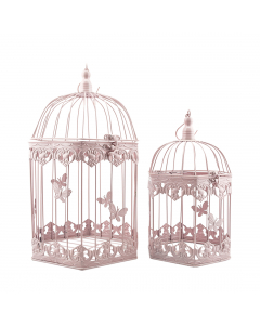 Pink Cage Set Of 2 (55 cm)