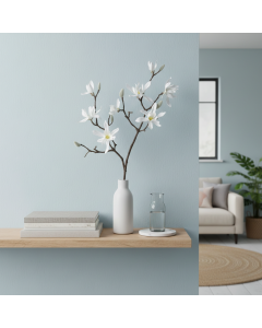Cream Magnolia Branch With 9 Flowers (98 cm)