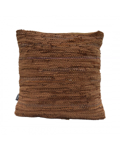Khaki Leather Cushion (45 cm)