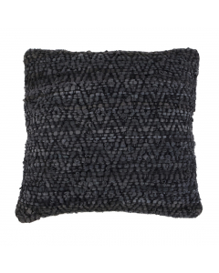 Anthracite Leather Cushion Cover (45 cm)
