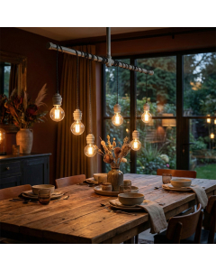 Black Iron 6-Light Pendant Holder (108 cm)