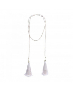 Necklace white with tassels