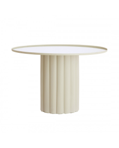 Rosario Mirror Clear Cream Side Table (91.5 cm)