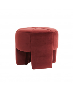 Batoemi Burgundy Velvet Pouf (51cm)