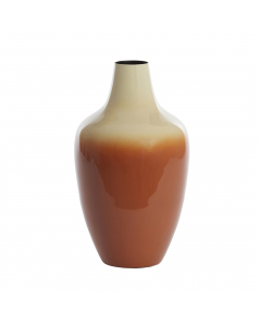 Velho Cream Dark Orange Deco Vase (30 cm)
