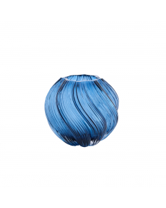 Zenia Dark Blue Glass Vase (16 cm)