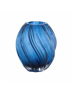 Zenia Dark Blue Glass Vase (21.5 cm)