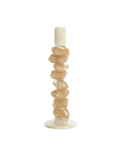 Estina Cream And Brown Candle Stick (35 cm)
