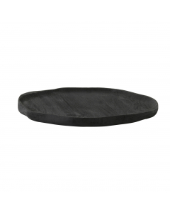Robinia Acacia Wood Matt Black Dish (37.5 cm)