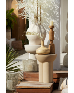 Mikola Matt Cream Side Table (50cm)
