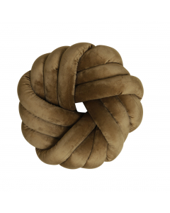 Caramel Velvet Knot Cushion (33 cm)