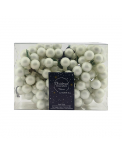Glass baubles wire matt white d2cm