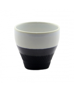 Black White And Blue Stoneware Cup
