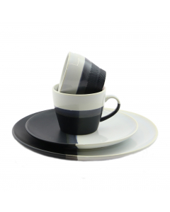 Black White And Blue Stoneware Cup