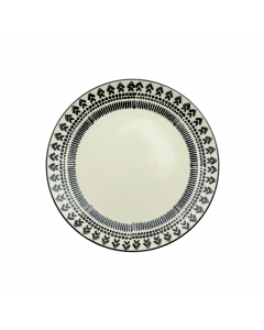 Dinner plate black and white d25cm
