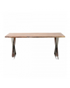 Natural Wood And Metal Dining Table (180 cm)