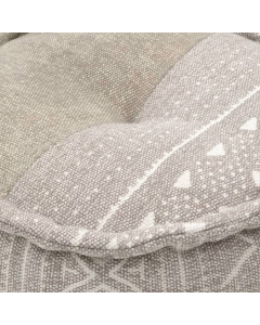 Brown Cream Fabric Poof (50 cm)