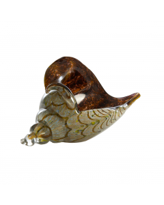 Olive Green Glass Shell Ornament (16 cm)