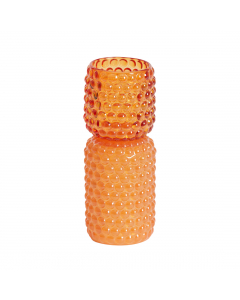 Bublini Orange Glass Tealight On Base (20.5 cm)