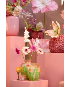 Flowaly Green Yellow Tealight On Base (19 cm)