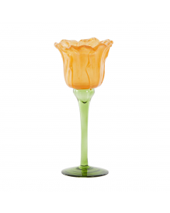 Flowaly Green Yellow Tealight On Base (22.5 cm)